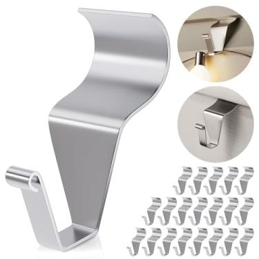 Imagem de Amuille Pacote com 20 ganchos de revestimento de vinil, sem orifícios, clipes para pendurar, resistentes, clipes de revestimento reutilizáveis para pendurar decorações de férias, placas, cordão de