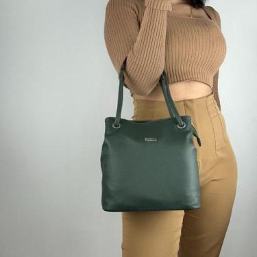 Imagem de Bolsa recuo em couro legítimo b.1009, Verde