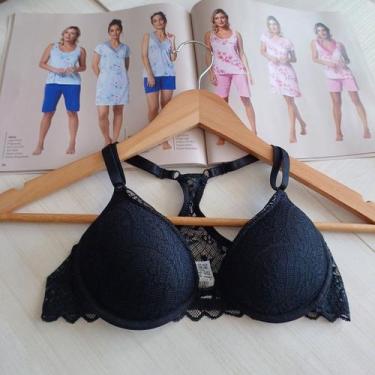 Imagem de Sutiã Nadador com Aro Plástico Feminino Clamar em Renda - 2274, GG, Pr