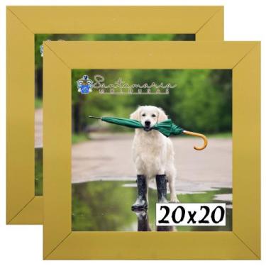 Imagem de Kit 2 Porta Retrado Molduras 20x20 Amarelo - Santamaria Molduras