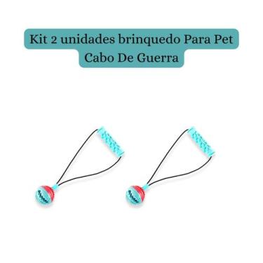 Imagem de Kit com 2 Brinquedos Cabo de Guerra Pet  com sino  - Util, Verde água