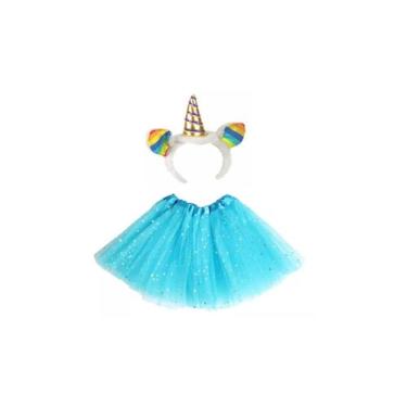 Imagem de Fantasia infantil unicornio saia led e tiara carnaval - MC Presentes, 
