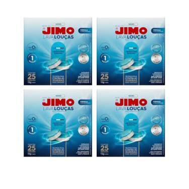 Imagem de JIMO Linha Completa para Lava-Louças - Lava Louças, Lava Máquinas, Abrilhantador, Pastilhas, Gel, Limpeza Profunda, Brilho Intenso e Proteção (4, 25 Pastilhas)
