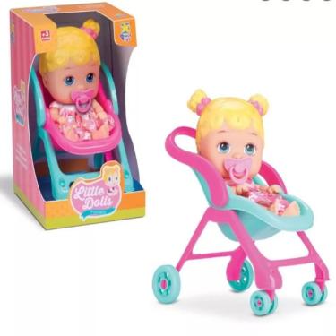 Imagem de Little Dolls Blonde Baby With Stroller - Divertoys