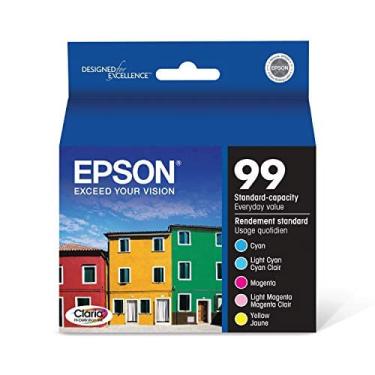 Imagem de Epson T099 Claria Hi-Definition Ink Standard Capacity 5 Color Cartridge Combo Pack (T099920-S) para impressoras artesanais Epson seleccionadas