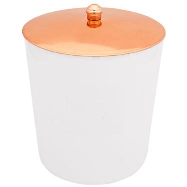 Imagem de Lixeira 5 Litros Com Tampa Rose Gold Metalizada Plástica Para Cozinha Banheiro - amz