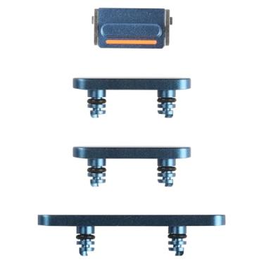 Imagem de Risidamoy Para iPhone 12, botão liga/desliga e botão de volume, botão lateral de substituição, botão de substituição, silencioso, botão de controle de mudo, modelo fixo: A2172 A2402 A2403 A2404 (azul)
