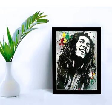 Imagem de Quadro Decorativo Bob Marley Ink Estúdio C/ Vidro 33x25 cm - Genérico,