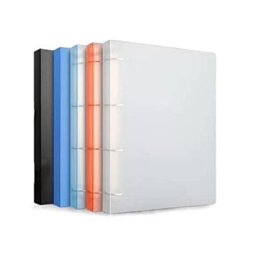 Imagem de Pastas de Arquivo 5 Pcs A4 Pasta flipchart de quatro furos Multi-cor Grande capacidade de armazenamento de dados Livro Saco de arquivo de chá Clipe de encadernação de classificação de dados de plástic