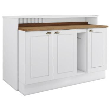 Imagem de Bancada E Balcao Gourmet 146cm CE818 Americana Branco Nature Henn