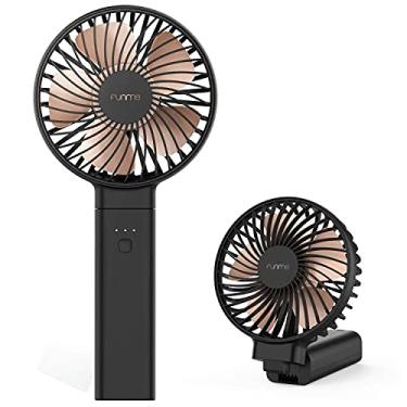 Imagem de OUTXE Ventilador portátil portátil 5000mAh USB Ventilador de mesa Pessoa 4 configurações de velocidade para viagens ao ar livre (preto, com cordão de pescoço)