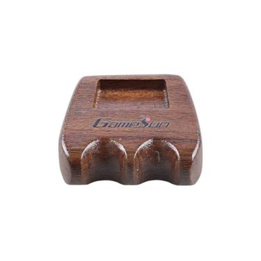 Imagem de GAMESUN Suporte ponderado de madeira para taco de sinuca com 2 unidades, suporte de taco de bilhar, suporte de giz