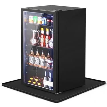 Imagem de TUYOART Mini tapete de geladeira, 59,9 cm x 23,6 x 0,59 cm, tapete de silicone para mini geladeira, tapete de geladeira com borda elevada, mini bandejas de geladeira para proteger o chão contra