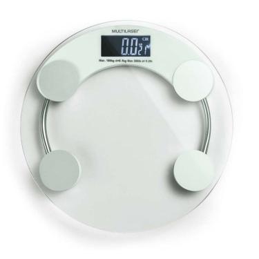 Imagem de Balança Eatsmart Corporal Digital LCD Vidro 180kg Automática Multilaser HC039