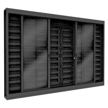 Imagem de Janela de Aço Veneziana com Grade Lucasa Facilita Preto