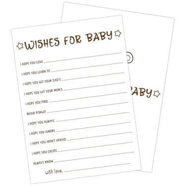 Imagem de ZEDEV 30 PCS Cute Bear Wishes for Baby Baby Shower Game for Boy Girl, Double-Sided Games Gender Neutral Gender Reveal Party Supplies & Decor-C16