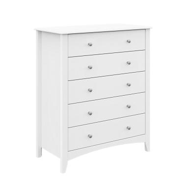 Imagem de Cômoda Em Mdf 5 Gavetas Olivia 40cm X 80,1 Cm X 94,6 Cm Branco