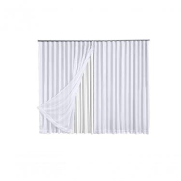 Imagem de Cortina Microfibra Com Voil 2,80x2,30 Para Trilho Duplo branco