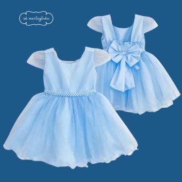 Imagem de Vestido AZUL Transpasse Princesa Aurora de Tule Festa Casamento Batiza