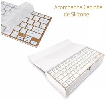 Imagem de Teclado e Mouse Wireless sem Fio Ultrafino Usb Hk-3910 Dourado
