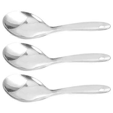 Imagem de Kichvoe Conjunto De 3 Colheres Arroz: Servir Em Aço Inoxidável Para Sopas, Ensopados E Caril, Antiaderentes Resistentes Ao Calor, Laváveis Na Máquina Lavar Louça
