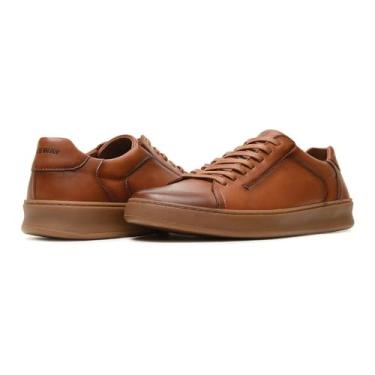 Imagem de Sapatênis Masculino Freeway Bass007 4183 Couro Conhaque (Caramelo, BR, Adulto, Numérico, 39)