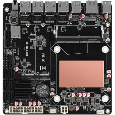 Imagem de Placa mãe NAS N100 com 6 compartimentos SATA3.0, placa principal Mini ITX com 4 portas i226 LAN de 2,5 GbE, placa de roteador macia DDR5 com NVMe M.2 duplo, PCle3.0 x4