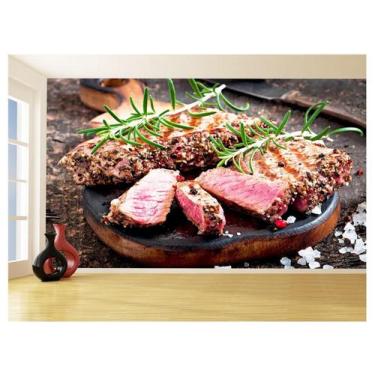 Imagem de Papel De Parede Alimentos Carne Churrasco Bife 3,5M Al289 - Você Decor