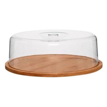 Imagem de Porta Bolo Bambu Com Tampa 28cm Ecokitchen Class Home - Mimo Style