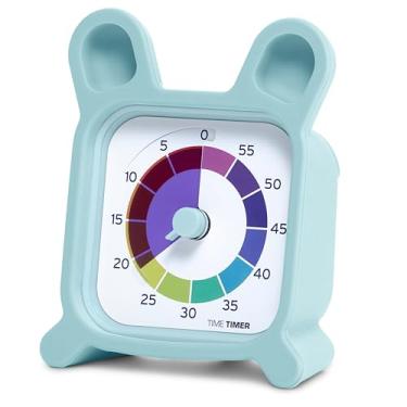 Imagem de Time Timer Capa protetora MOD com coelhinho – Estojo animal com temporizador arco-íris – Contagem regressiva visual de 60 minutos de tamanho individual para TDAH, autismo, crianças, estudantes e
