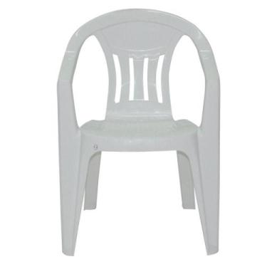 Imagem de Cadeira Plástica Tramontina Ilhabela Basic com Braços, BRANCO
