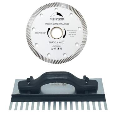 Imagem de Desempenadeira Dentada 35cm com Regulagem + Disco de Corte de 110mm para Porcelanato