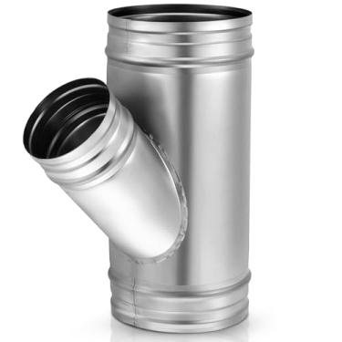 Imagem de Yaocom Conector de duto de 15 x 15 x 10 cm, divisor de duto galvanizado de 45 graus, conector de ventilação de secador de metal de 3 vias para exaustor, mangueira de ventilação, cozinha, banheiro,