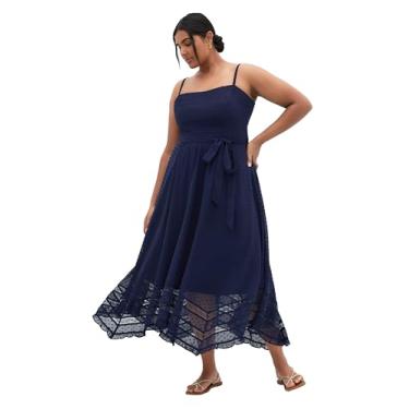 Imagem de City Chic Vestido feminino plus size - Flirty Nature, Azul marino, 54