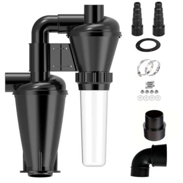 Imagem de PEMEDOR Filtração dupla – Coletor de pó ciclone, OD2 '' DIY filtro turboalimentado para marcenaria, separador industrial, coletor, sistema de controle de poeira (um conjunto excluindo mangueiras)