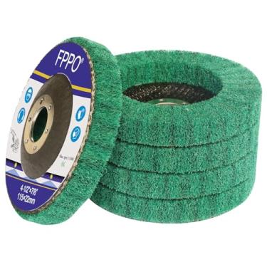 Imagem de FPPO 5Pcs 4.5" X 7/8" Nylon Fiber Flap Disc Polimento Moagem Roda, Esfregão Polimento Roda para Rebarbadora, Ferramentas de Polimento, Discos Abrasivos para Rebarbadoras Elétricas (Grão 180)