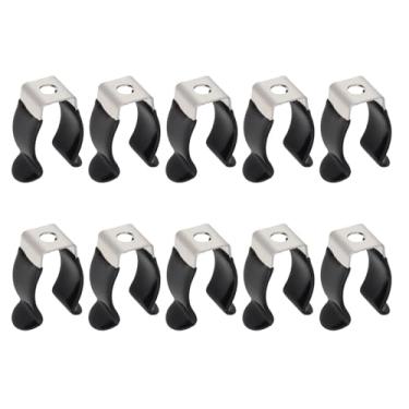 Imagem de RTNLIT T5 Suporte de clipes U para lâmpadas LED e acessórios de montagem de tubos fluorescentes, grampos mergulhados de plástico preto, suporte de lâmpada, grampos de tubo para evitar flacidez (pacote