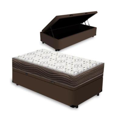 Imagem de Box Baú com Colchão de Espuma D45 Ortobom Iso 150 Solteiro, Marrom
