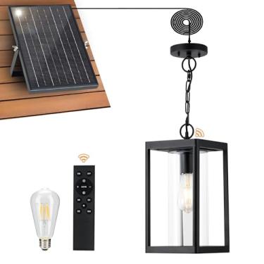 Imagem de Beionxii Luminárias Pendentes Solares Para Áreas Externas, Luminária Pendente Moderna Para Pátio, Luminária Pendente Automática Para Áreas Externas Do Anoitecer Ao Amanhecer Com Controle Remoto, Pa