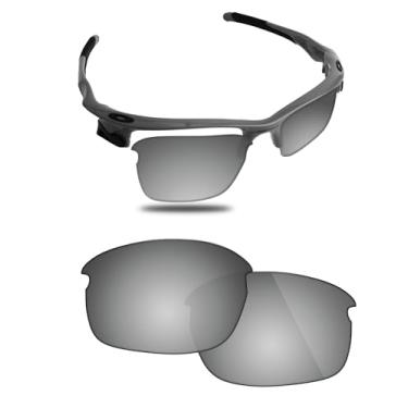 Imagem de Fiskr Lentes polarizadas de substituição para óculos de sol Oakley Flak Jacket (OO9008) com resistência a impactos, proteção contra raios UV e proteção multifuncional (prata)