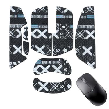 Imagem de NOUKAJU Fita aderente para mouse Lamzu Atlantis Mini 4K sem fio para jogos, fita antiderrapante para mouse, kit de atualização de mouse profissional pré-cortado e resistente ao suor (preto)