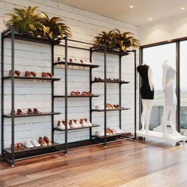 Imagem de Conjunto Estante Cremalheira Central Com 11 Prateleiras Para Loja - Co