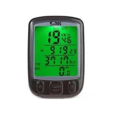 Imagem de Ciclo Computador Bike Velocímetro Sensor Com Fio Luz Noturna - SunDing