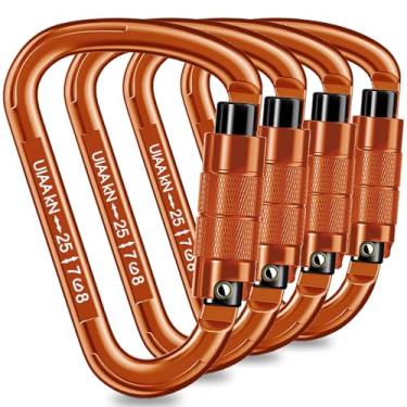 Imagem de QIWYMHW Mosquetão Com Trava Automática De 25 Kn, Certificado Pela Uiaa, Escalada Resistente Para Rapel, Rede, Resgate, Balanço, Guia Cães, Equipamento Segurança, Atividades Ao Ar Livre