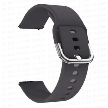 Imagem de Pulseira Chumbo de Silicone Fecho de Aço 20MM Compativel  Waatch3 Acti
