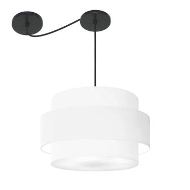 Imagem de Lustre Sala de Jantar Com Desvio Vivare Md-4401 Cúpula em Tecido 60cm