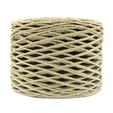 Imagem de Mandala Crafts Fio de ráfia bege para embrulho de presente – 200 metros de fita de ráfia de palha de papel natural para crochê, artesanato, decoração, embrulho de presente e projetos DIY