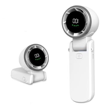 Imagem de Ventilador turbo portátil portátil, ventiladores portáteis dobráveis de 5 velocidades, ventiladores elétricos recarregáveis de alta velocidade, mini ventilador de resfriamento de gelo 3 em 1 para mão