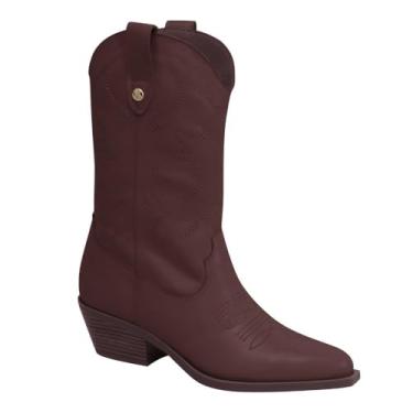 Imagem de Bota Bottero Western Cano Médio Couro Feminino (Marrom, BR, Adulto, Numérico, 39)