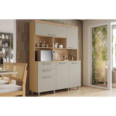 Imagem de Kit De Cozinha Compacta Nobreza C- 5 Portas E 2 Gavetas 160cm Carvalho-cinza - Nesher